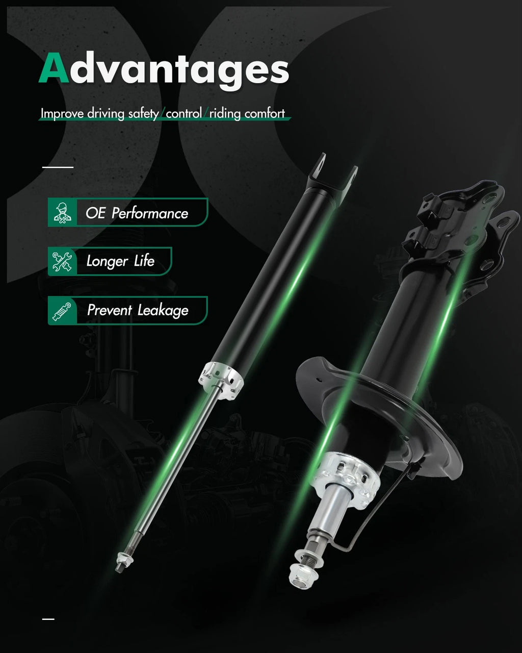 Set of 4 Struts Shocks Absorbers for Hyundai Sonata (2011)