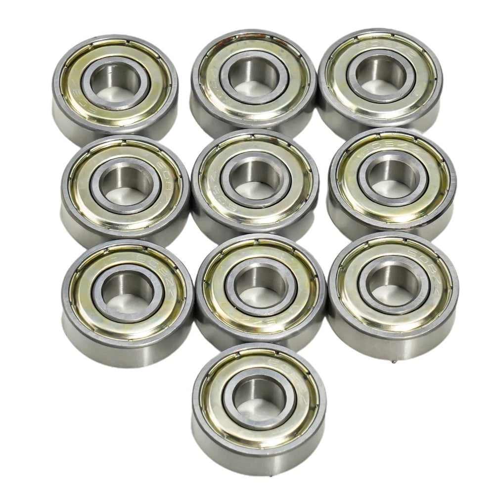 Set of 10 Skateboard Bearings 608 ZZ Steel