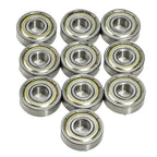 Set of 10 Skateboard Bearings 608 ZZ Steel