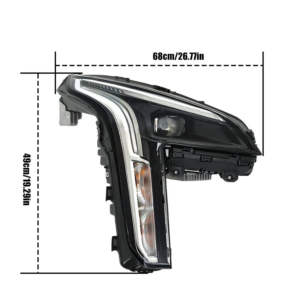 Passenger Headlight for Cadillac XT4 (2019-2021) LED DRL Chrome