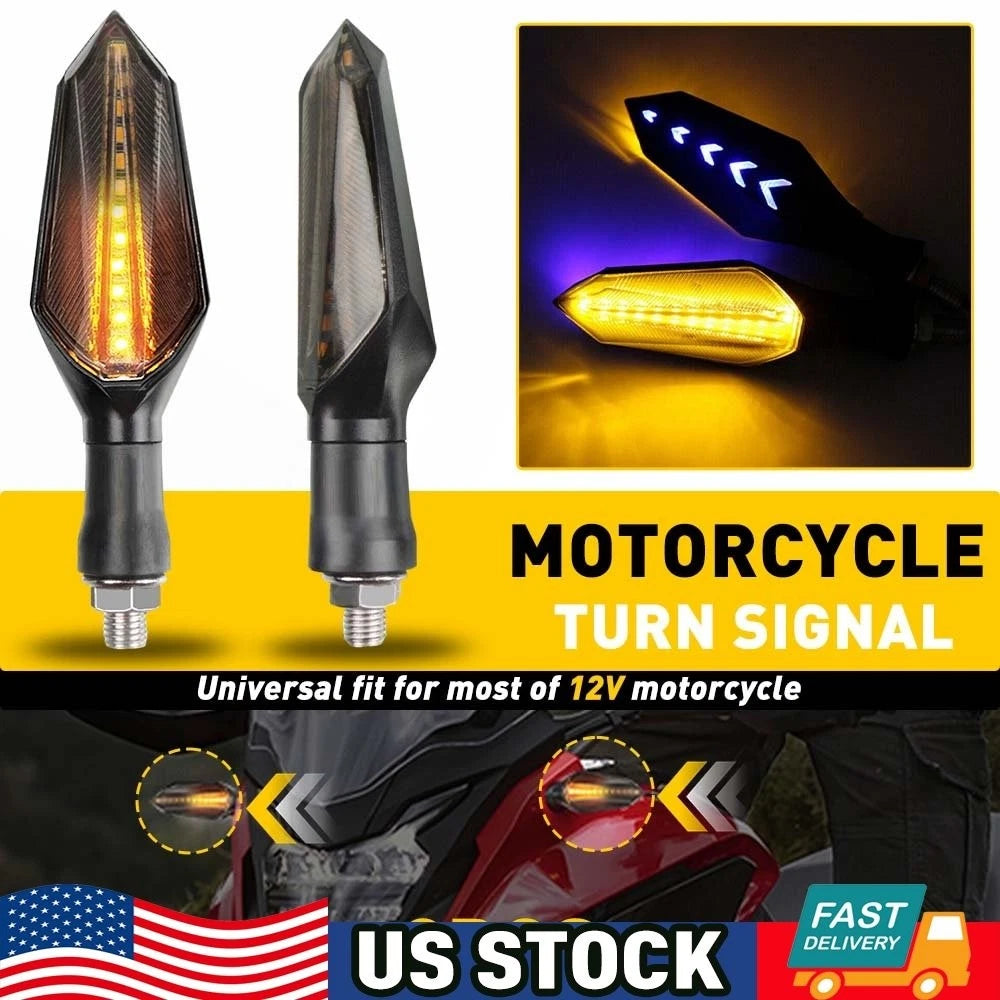 LED Turn Signals for Suzuki Chopper Motorcycle (Amber, Blue)