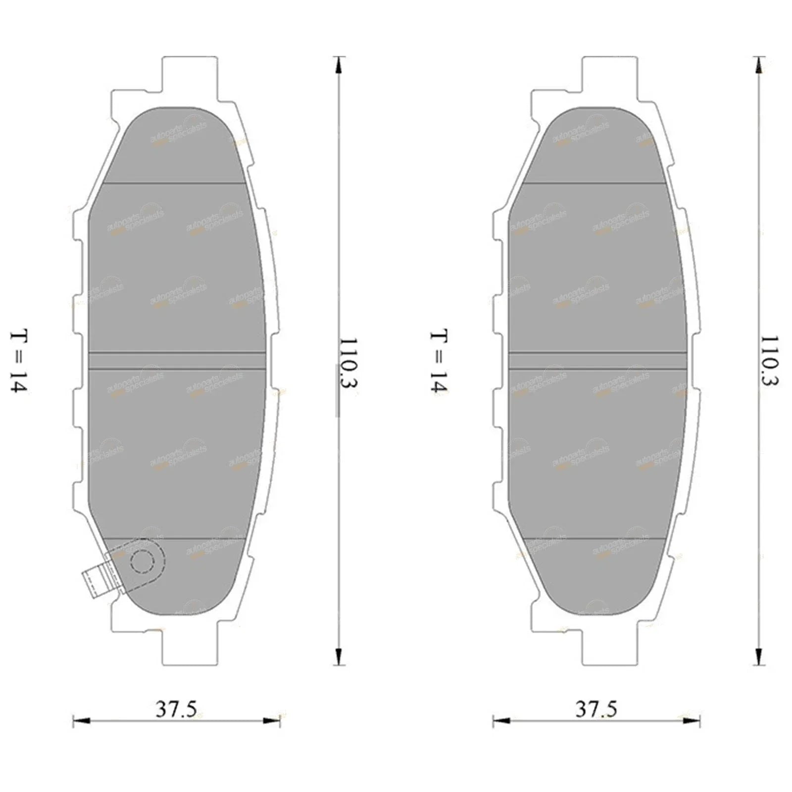 Rear Disc Brake Pad Set for Subaru XV (2012-2017)