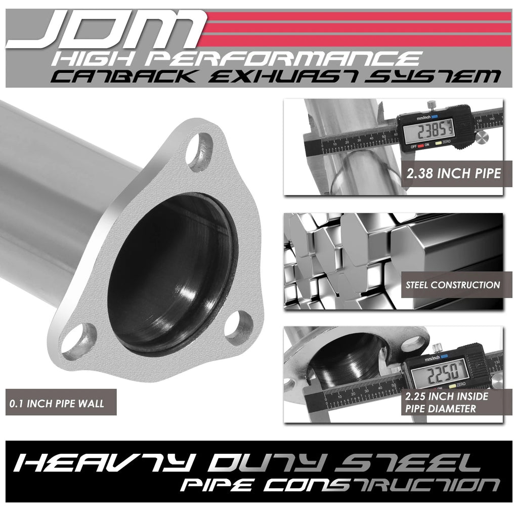 Stainless Exhaust Catback for CRX/Del Sol DOHC/SOHC (N1, 4.5" Tip)
