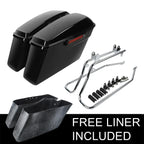 Saddlebags Black Latch Chrome Bracket for Harley Softail (1984 - 2017)
