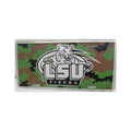 Camo Metal License Plate Tag for LSU Tigers (6" x 12")