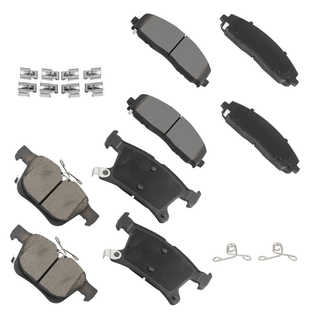 8pc Brake Pads Kit for Chrysler Grand Caravan (2021–2023) 1901 1589