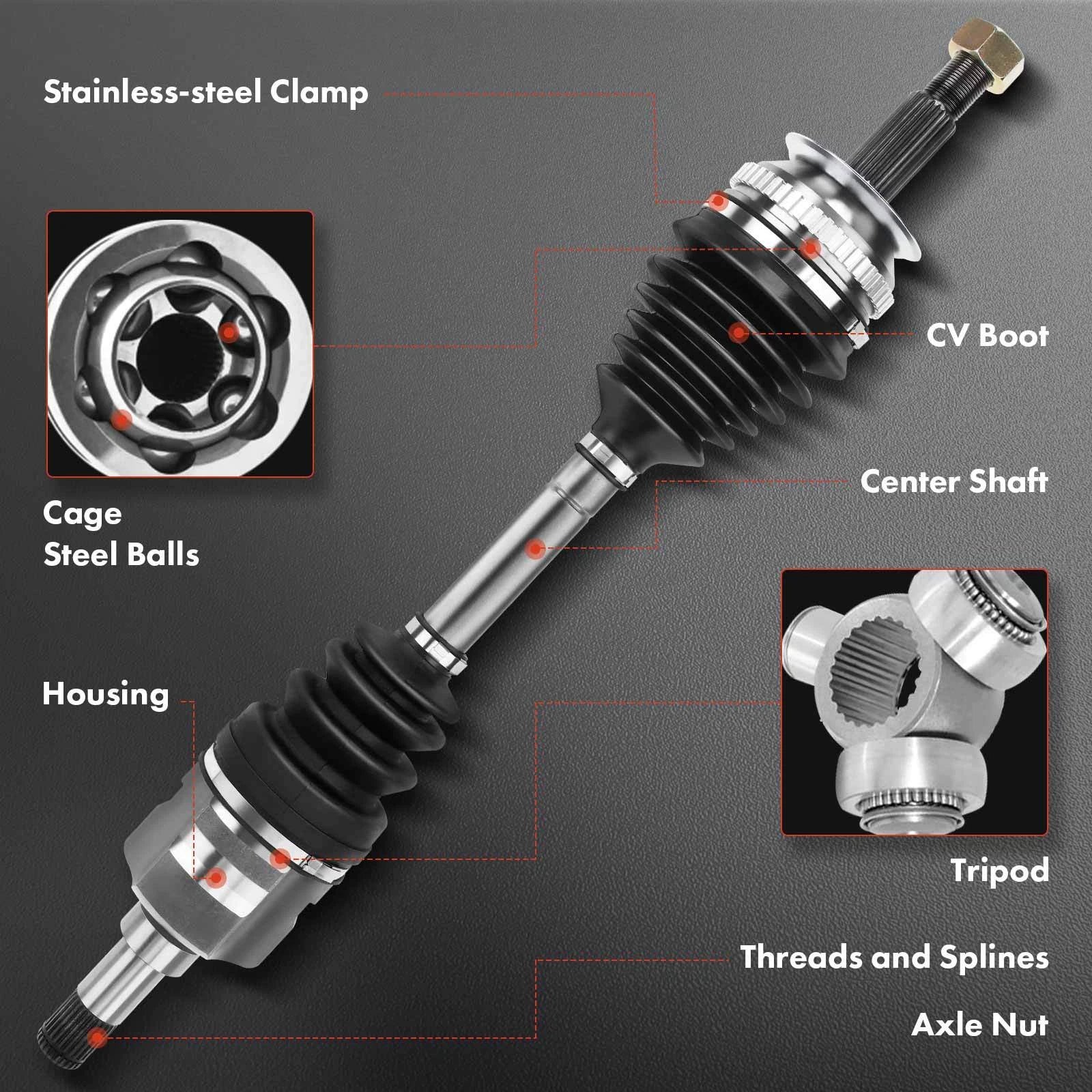 Front Left CV Axle Shaft + Wheel Hub Bearing for Nissan Altima (2013–2018)