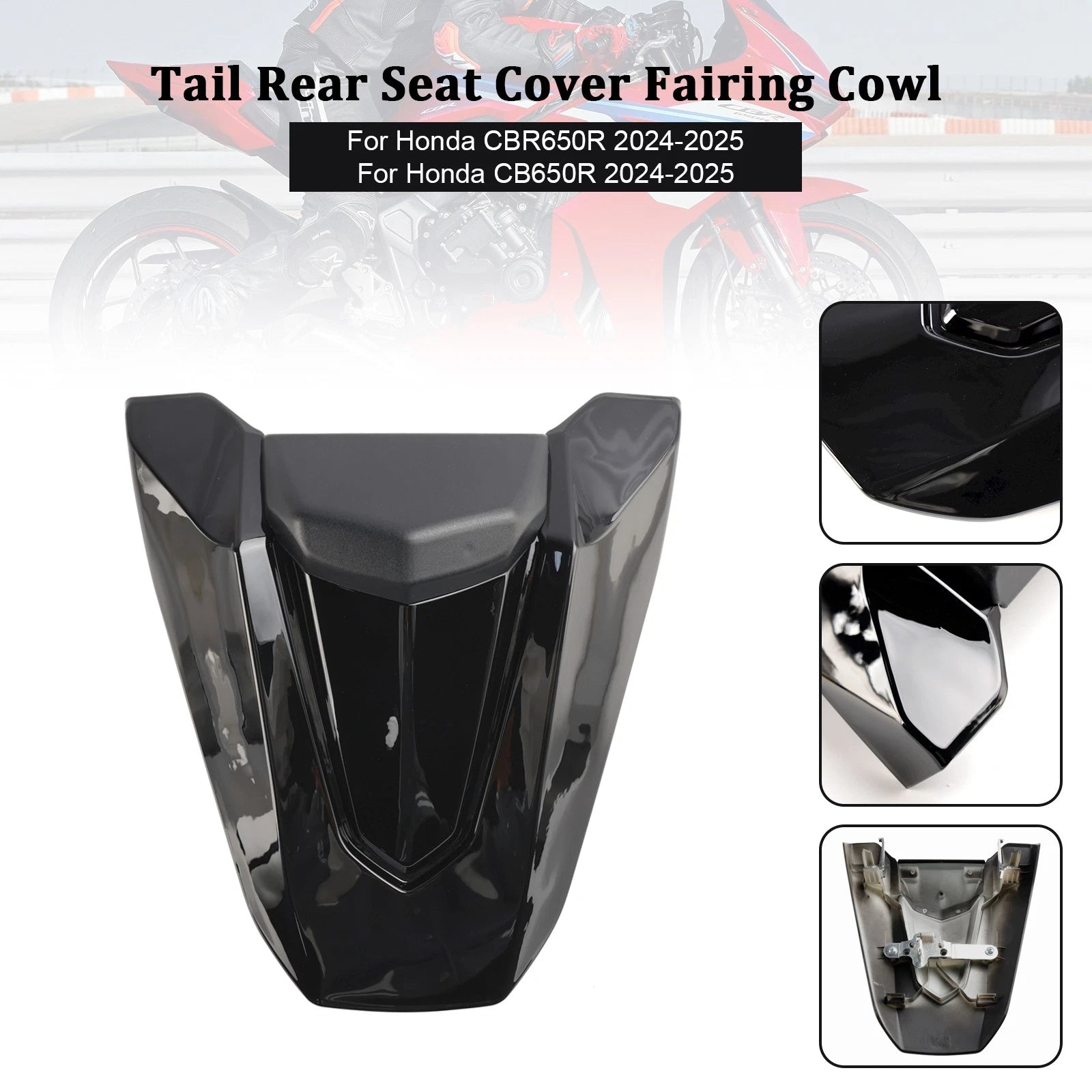 Rear Tail Seat Fairing Cover for Honda CBR650R CB650R (2024–2025) Black