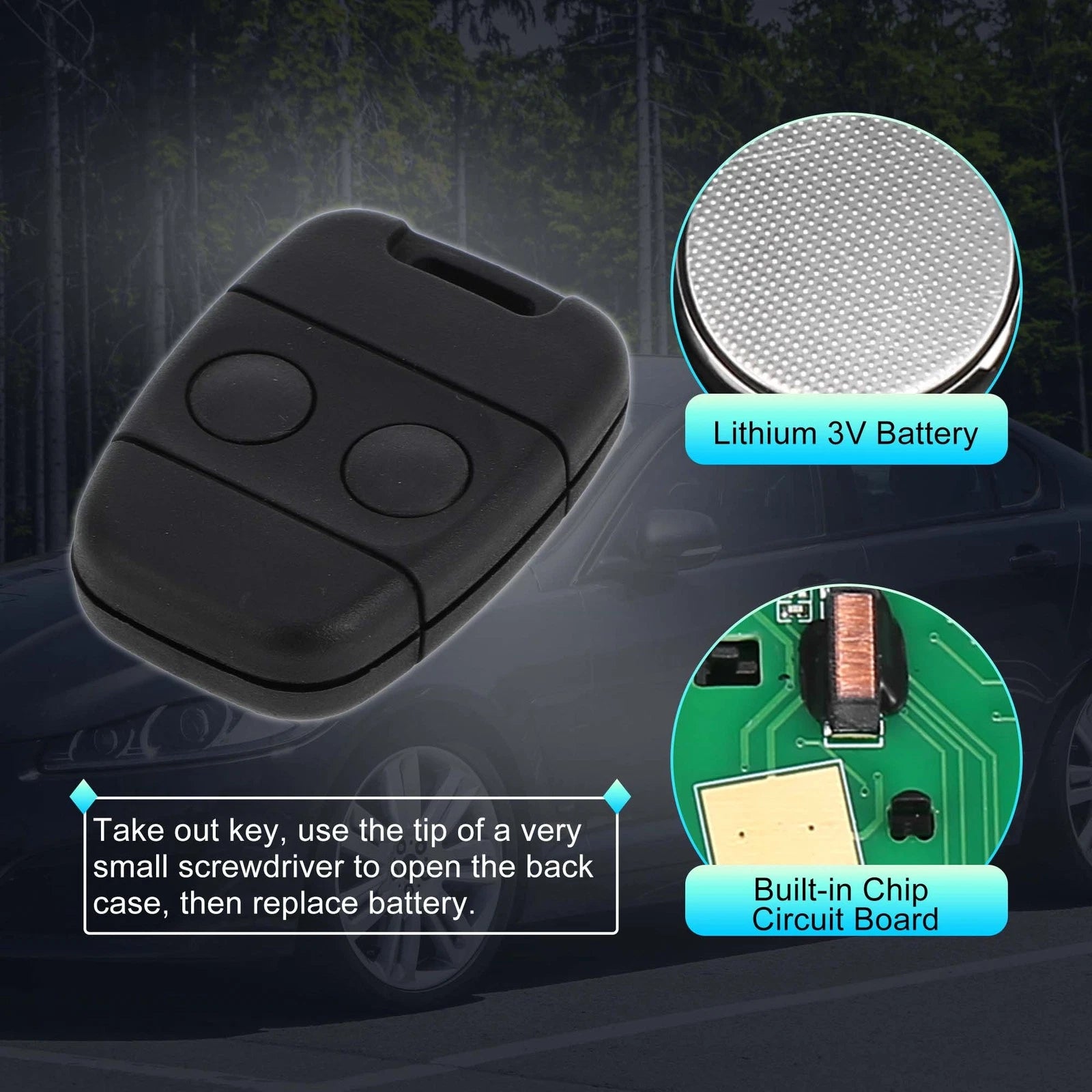 Keyless Entry Remote Key Fob for Land Rover Discovery (1995–2000) 433MHz