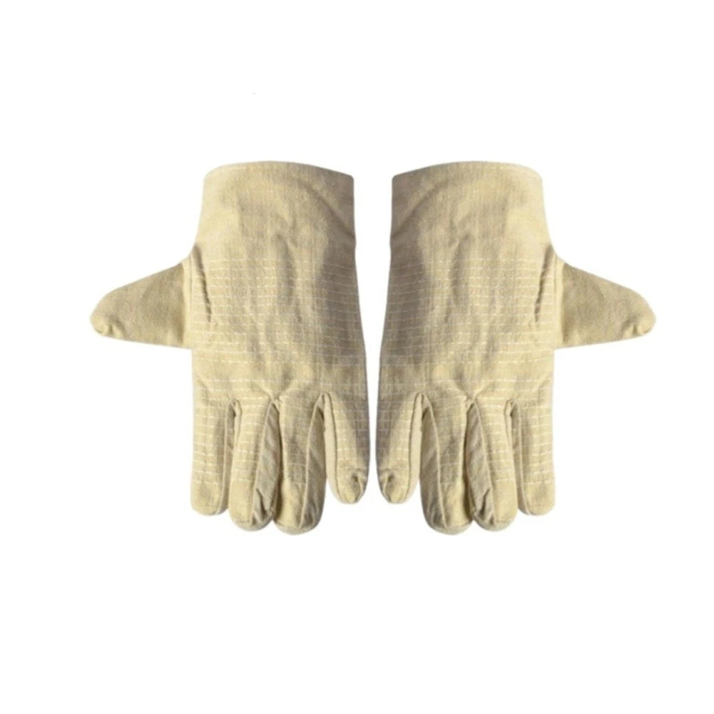Canvas welding protection gloves with reinforced seams for construction sites