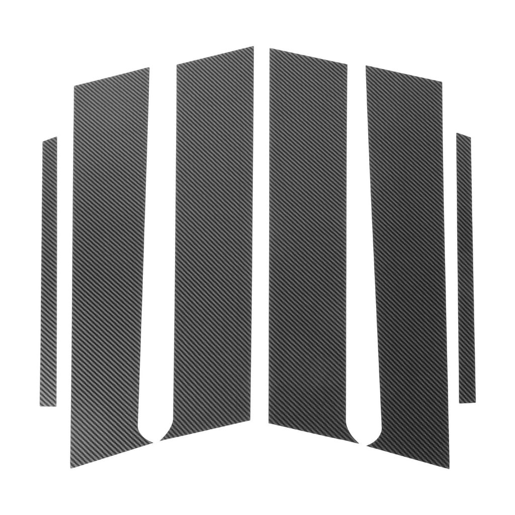 Set of 6 Door Pillar Window Trim for Mitsubishi Lancer (Carbon Fiber)