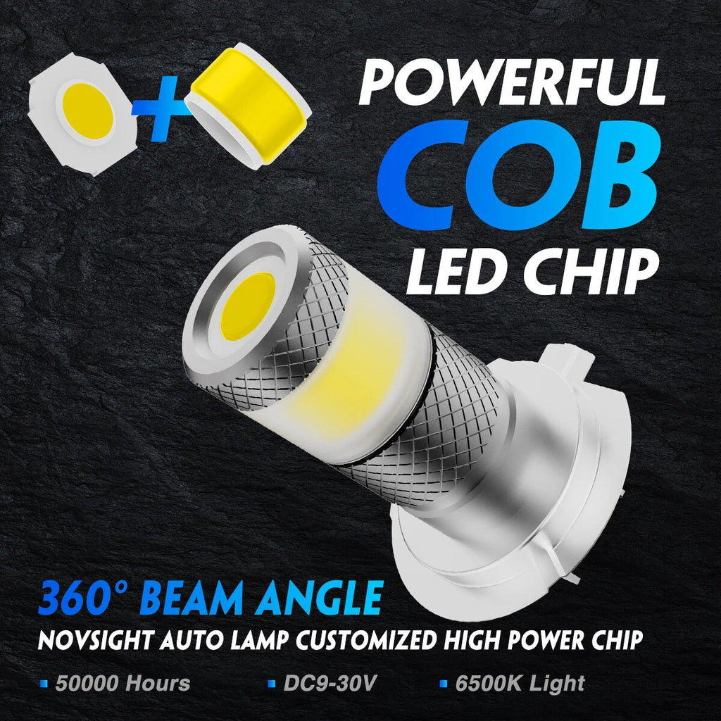 2X H7 LED Fog Light DRL Lamp Bulbs Kit 30W 6500K for NOVSIGHT