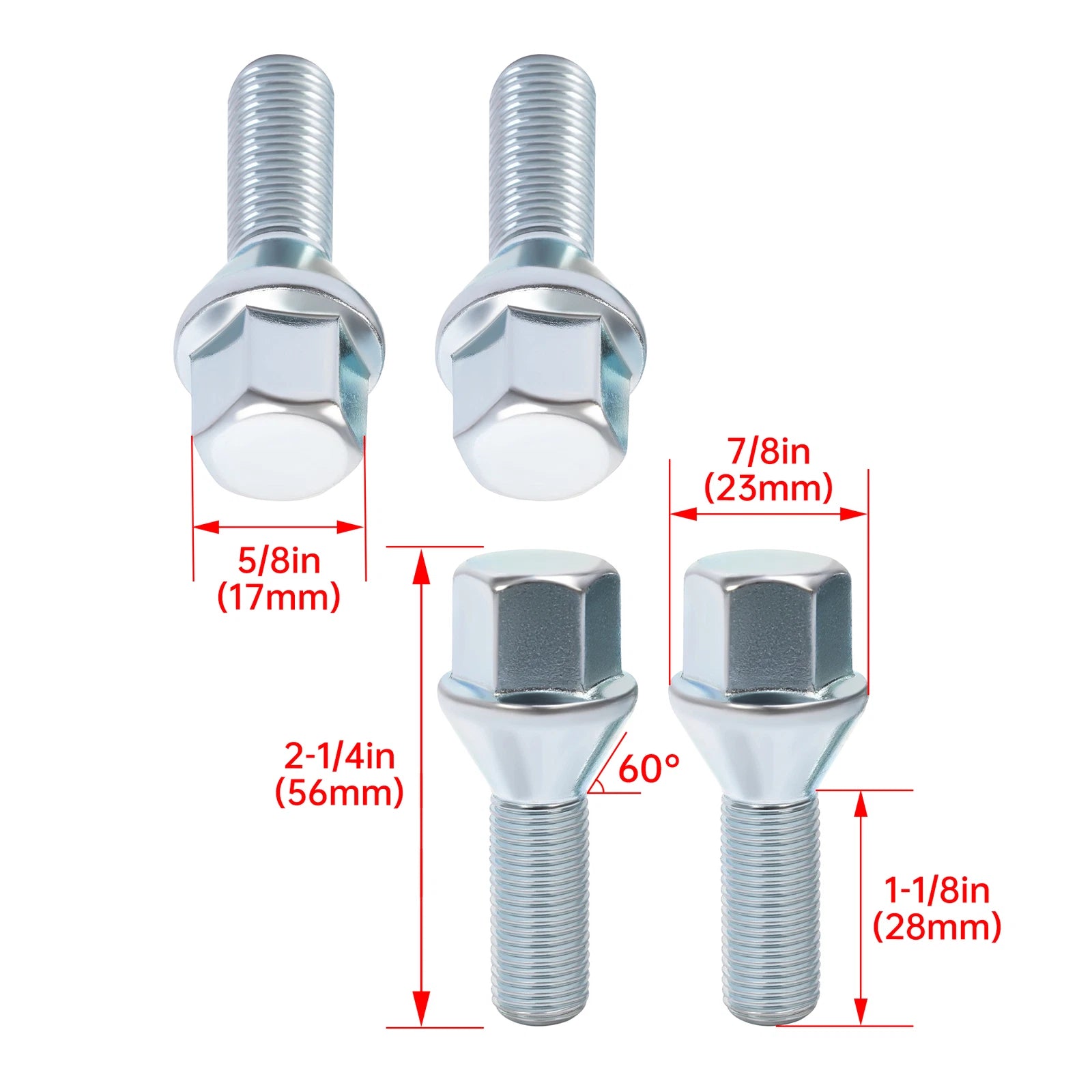 20X Wheel Lug Bolts for Jeep Cherokee, Compass, Chrysler 200, Dodge Dart (2012–2025)