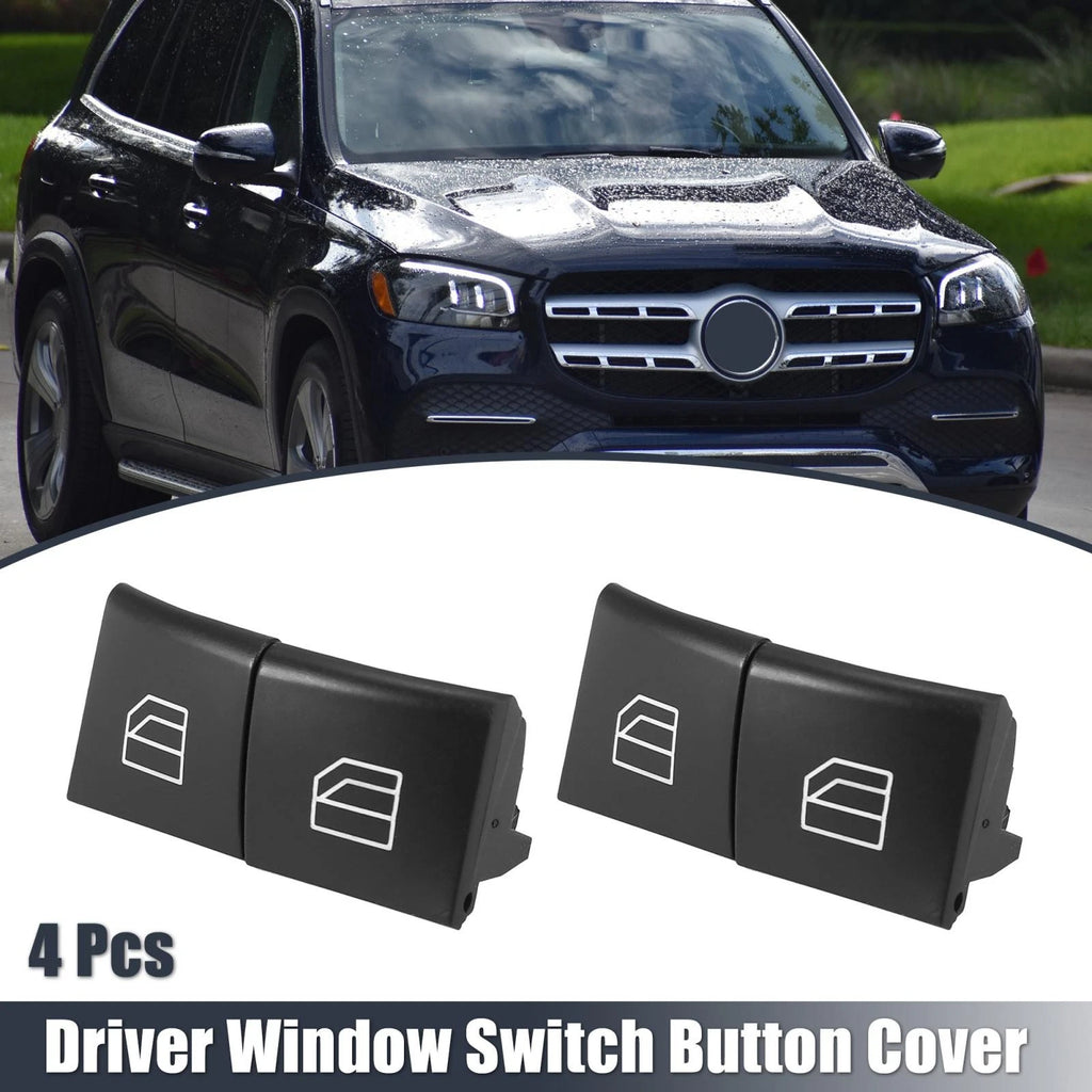 Set of 4 Driver Window Switch Button Covers for Mercedes Benz ML GL R Class (2006–2012)