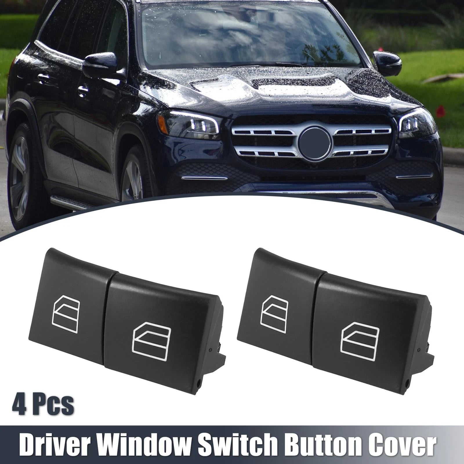 Set of 4 Driver Window Switch Button Covers for Mercedes Benz ML GL R Class (2006–2012)