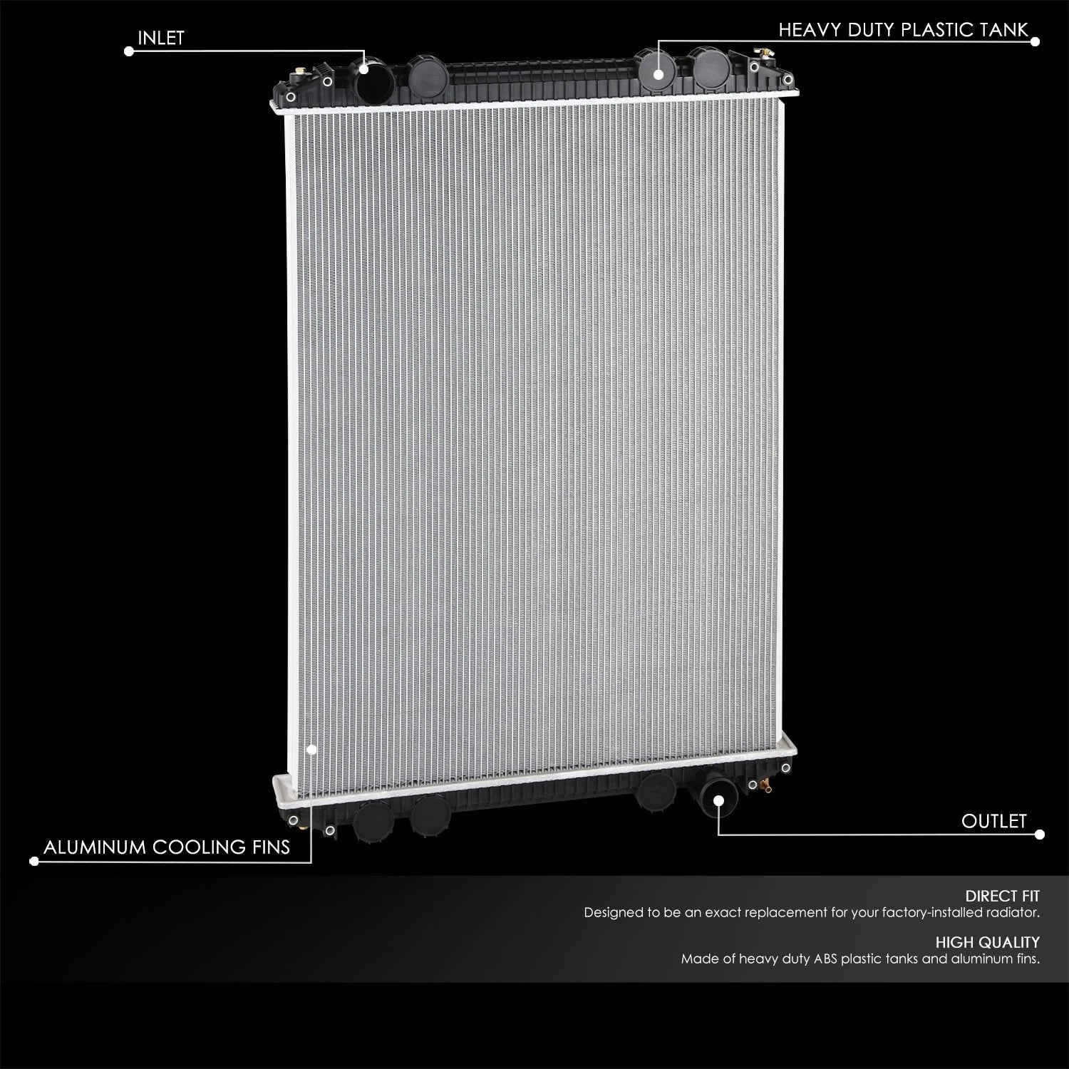 2-Row Aluminum Engine Cooling Radiator for Freightliner FL60 FL70/M2 106 (1996–2007)