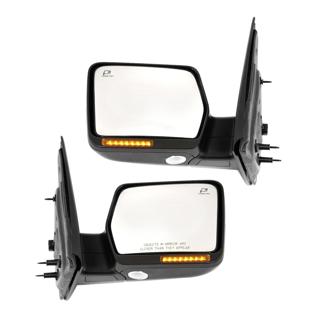 Set of 2 Power Mirrors for Ford F-150 (2004–2006) Heated Folding Black