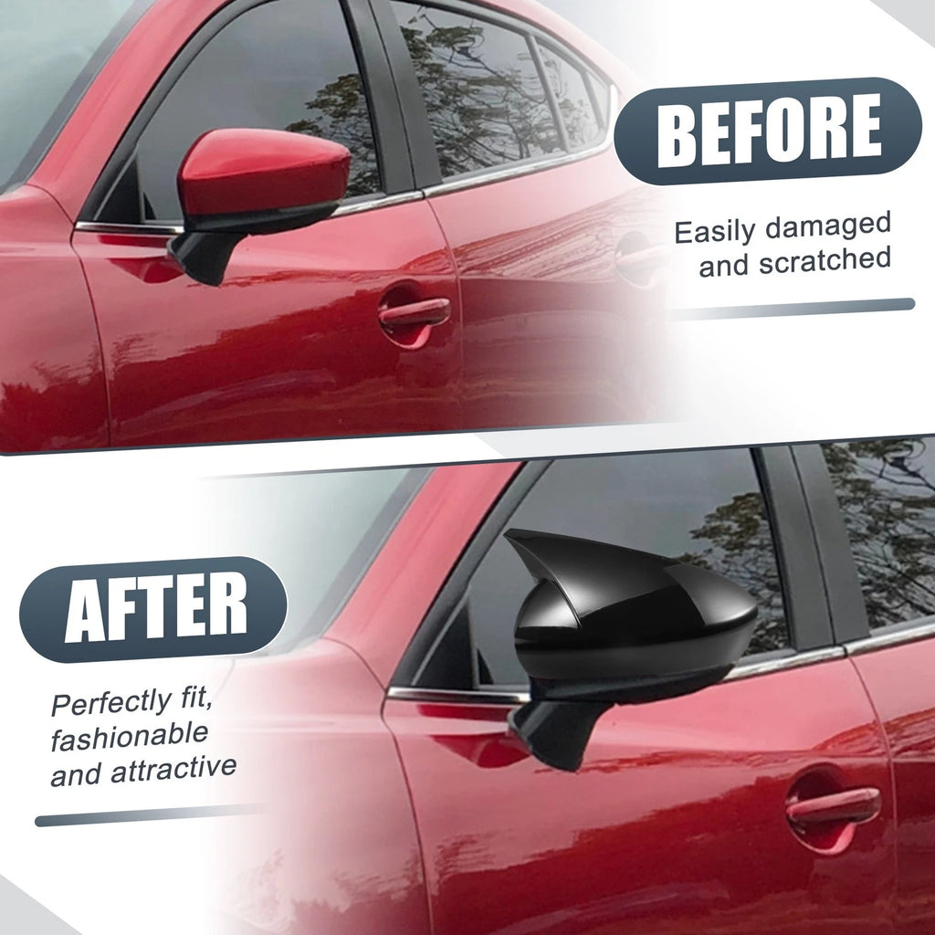 1 Pair Rearview Mirror Cover Overlay Gloss Black for Mazda 3 (2020–2022)