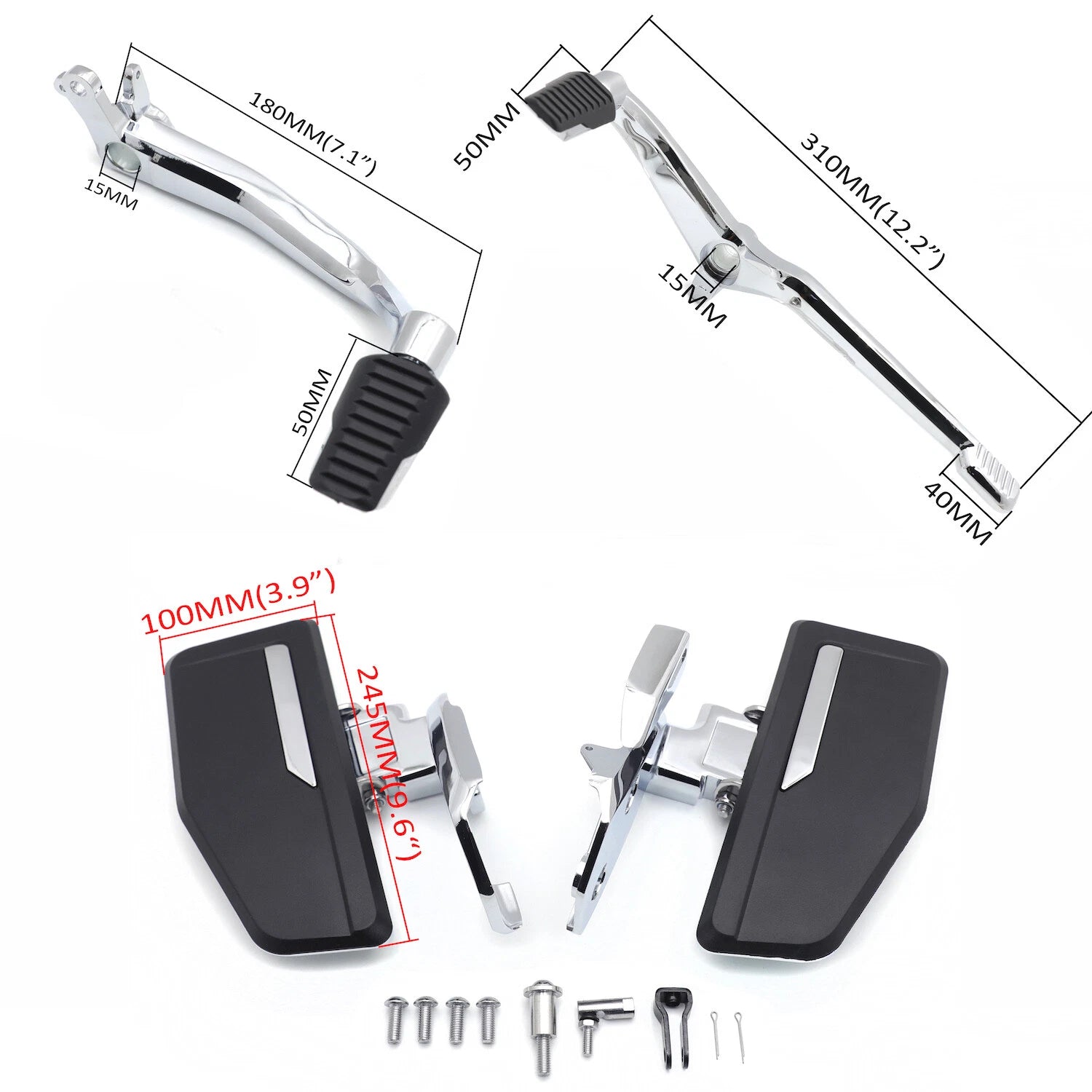 Chrome Omni Driver Floorboard Brake Lever Shifter for Honda Gold Wing GL18 (2018–2021)