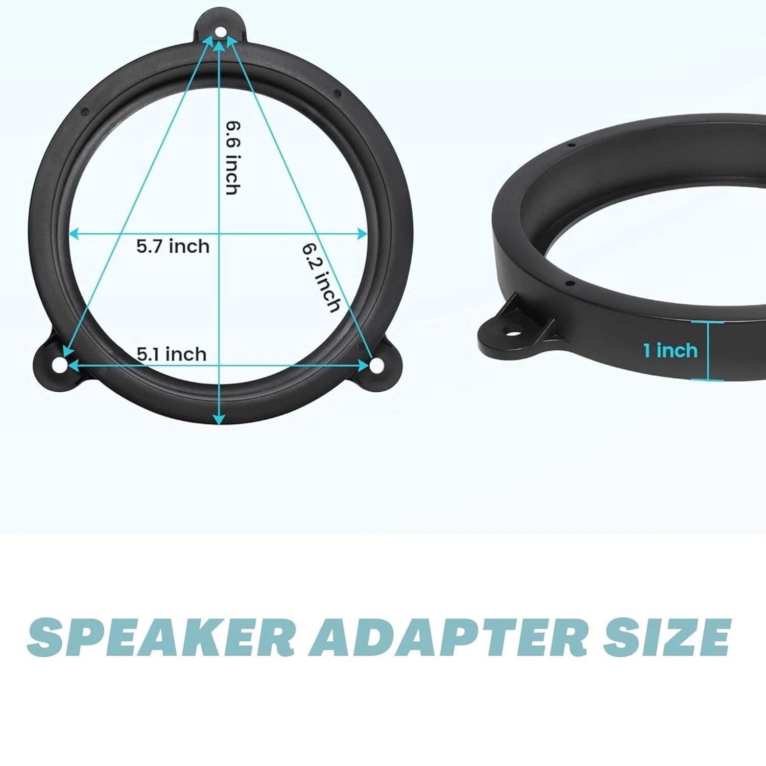 2X 6.5" Rear Door Speaker Adapter Spacer Ring for Subaru Outback (2009–2018)