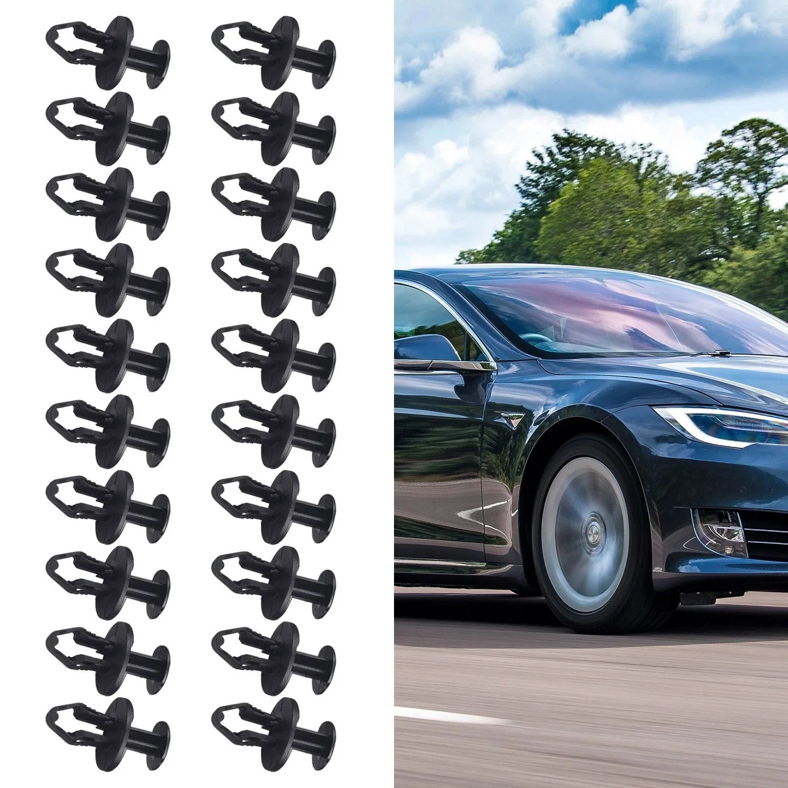 Undertray Rivets / Black ABS for Tesla Model 3 (2017���2026)