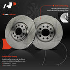 Set of 2 Front Disc Brake Rotors & Ceramic Pads for Jeep Compass Renegade (2017–2022)