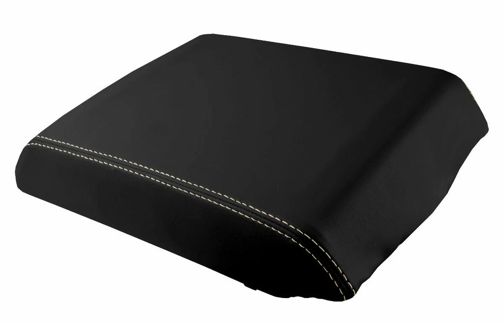 Leather Console Lid Armrest Cover for Hummer H2 (2005–2007) Beige Stitch