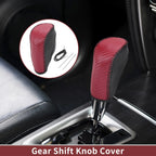 1 Pc Gear Shift Knob Cover for Ford Fiesta (2009–2012) Red Faux Leather