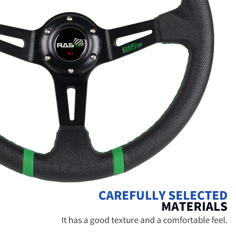 350mm Deep Dish Aluminum Sport Racing Steering Wheel for Drifting