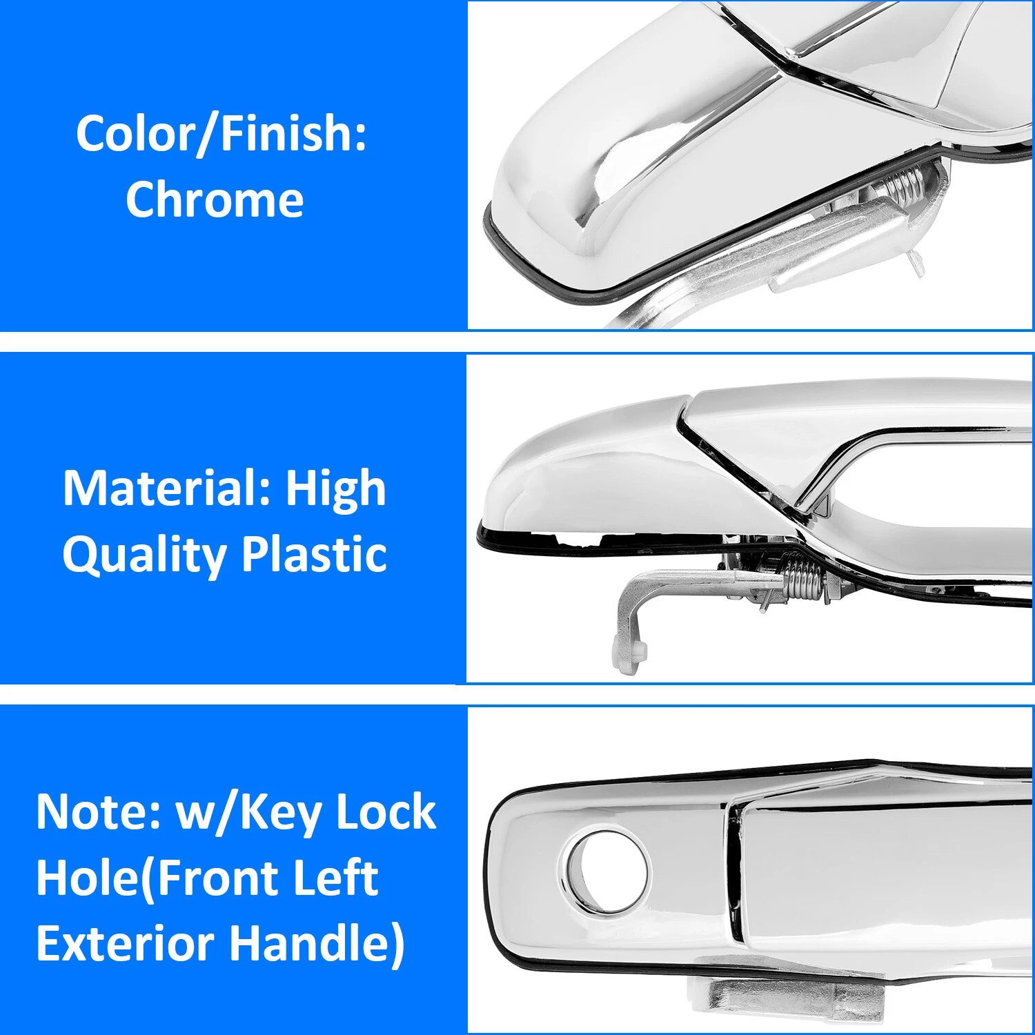 Silver Door Handle for Chevy GMC Tahoe Yukon Sierra (2007-2014)