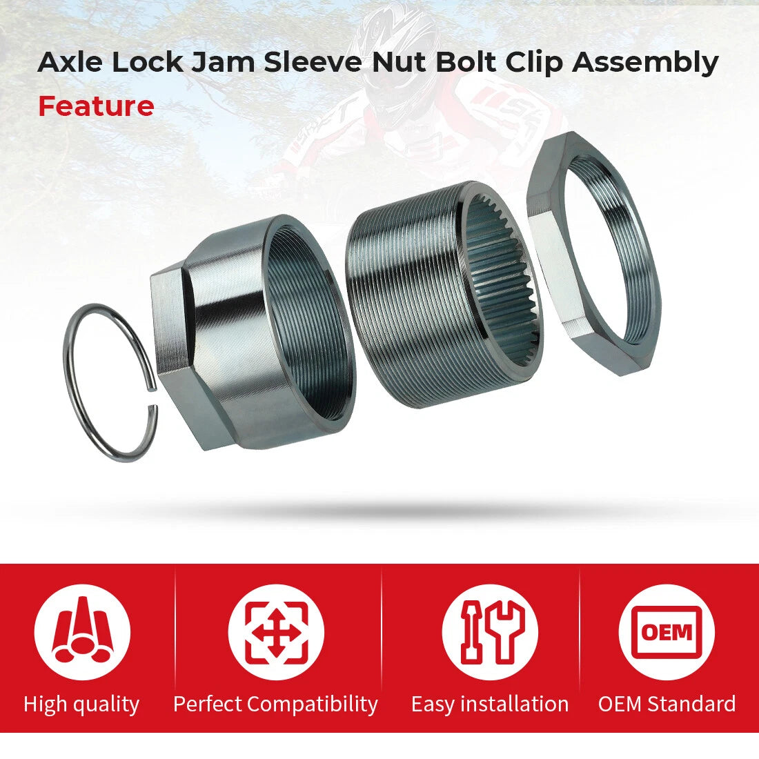 Axle Lock Jam Sleeve Nut Bolt Clip for Honda Sportrax 300 400 (1997–2006)