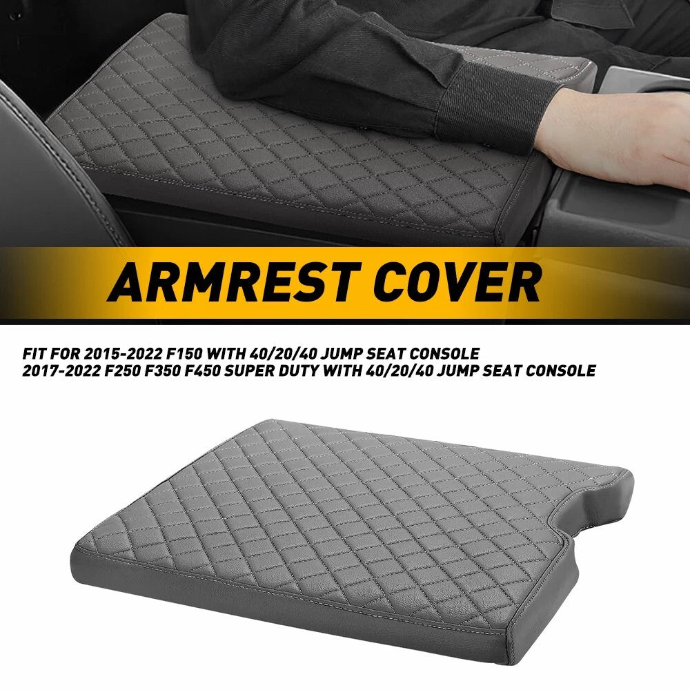 Microfiber Leather Jump Seat Console Armrest Cover for Ford F150 (2015–2022)