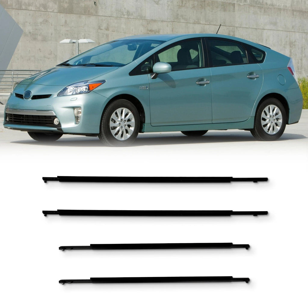 Set of 4 Weatherstrip Door Window Seal Belt Moulding for Toyota Prius (2010–2015)