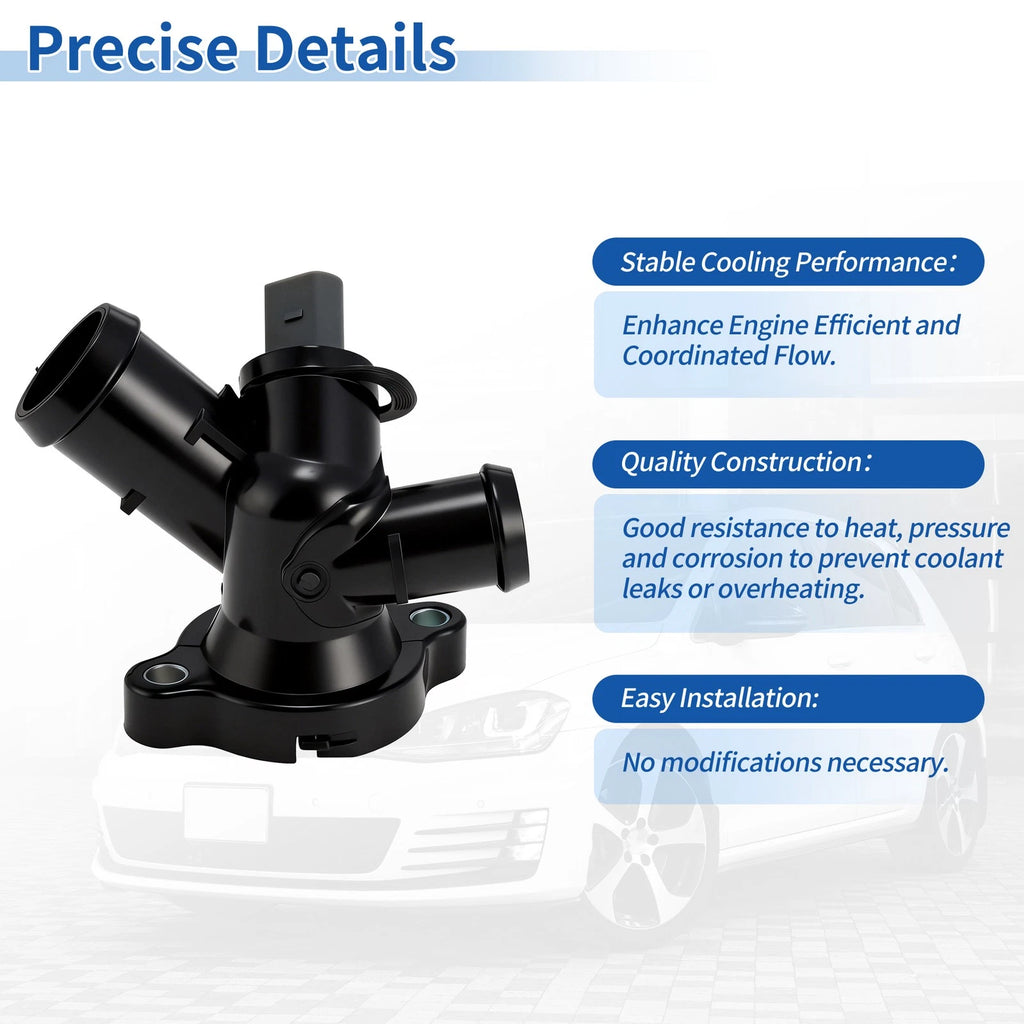 Engine Coolant Thermostat Housing Assembly for VW Beetle Golf Jetta Passat Rabbit (2006–2010)