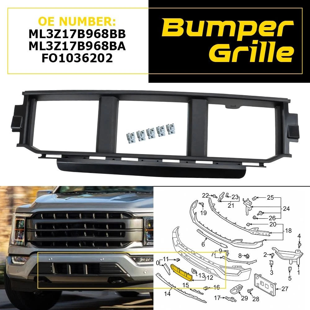 Bumper Grille for Ford F-150 Raptor R (2021–2023) #ML3Z17B968BB EV