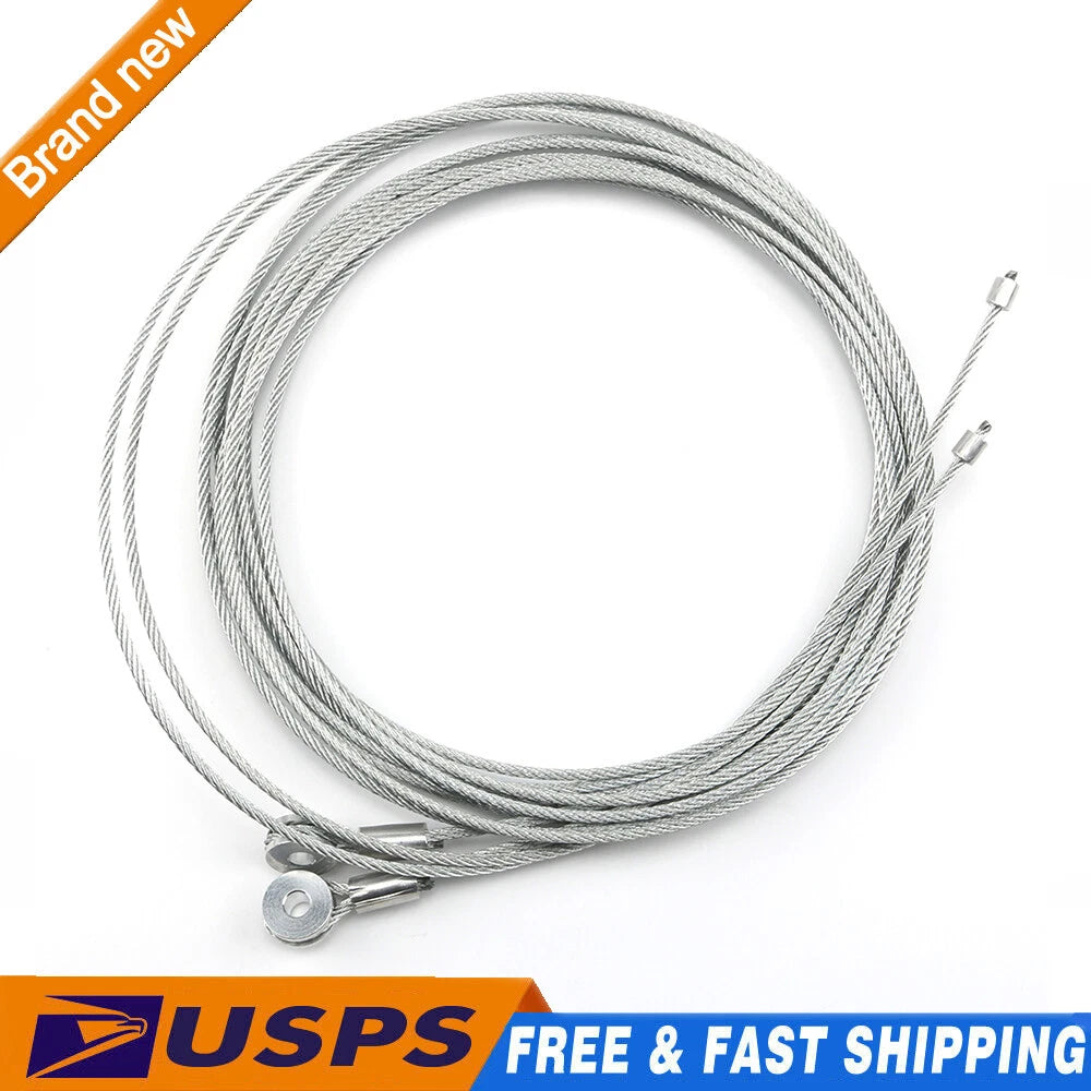 2X 150" Replacement Cable Wire for Enclosed Cargo Trailer Ramp Door Spring 12.5'