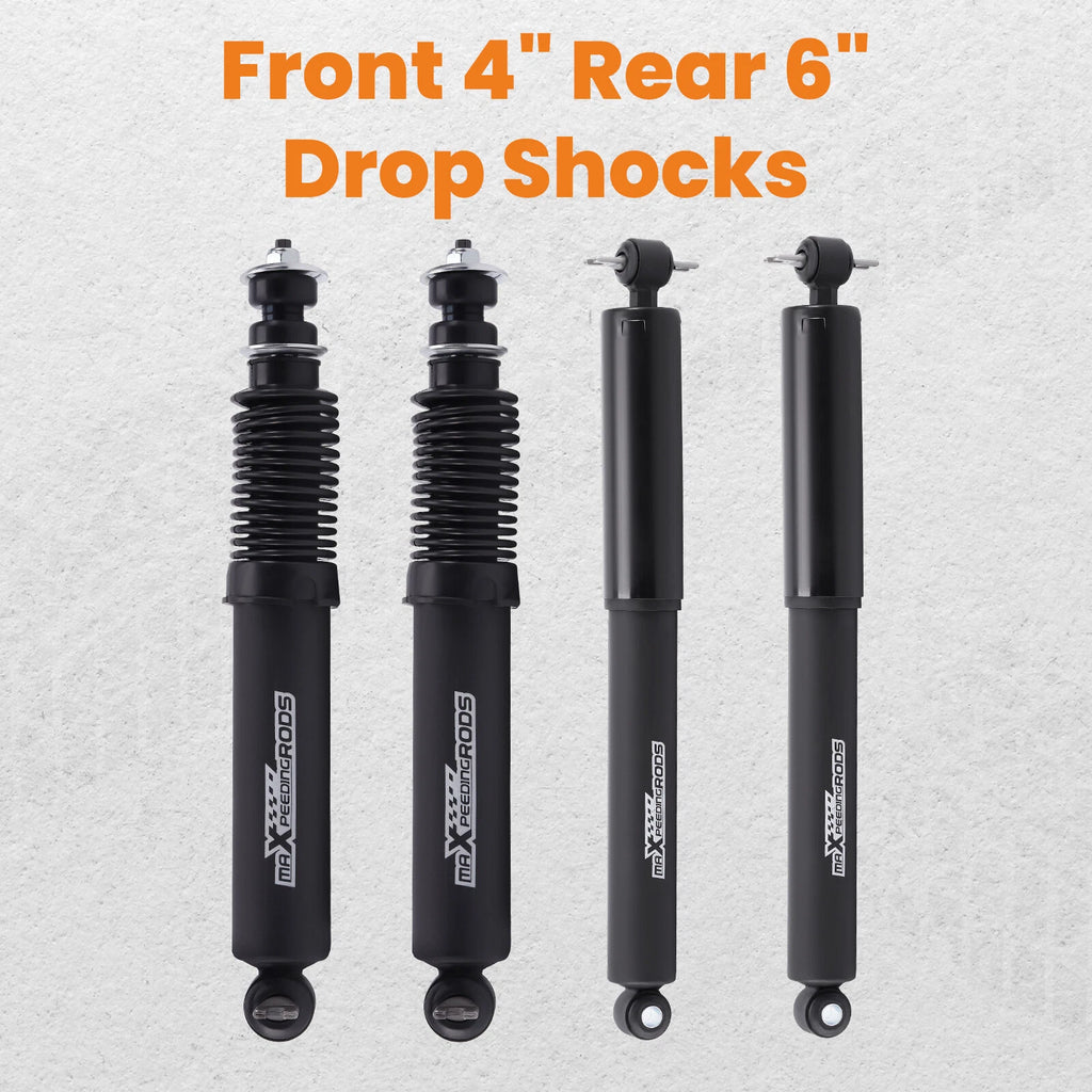 4" / 6" Drop Lowering Shocks For Chevrolet GMC C1500 Silverado Sierra 1988-1998