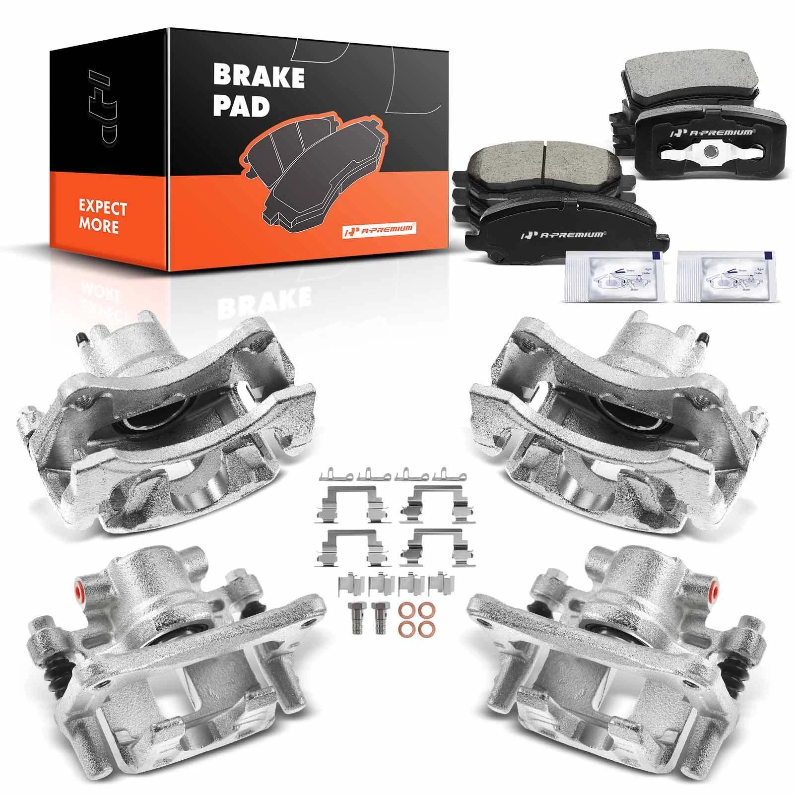 Set of 12 Brake Calipers and Pads for Jeep Compass (2007–2023)
