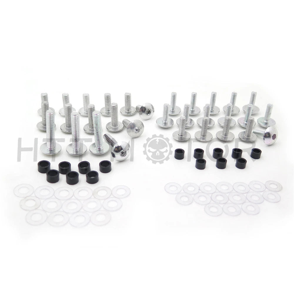 Silver Round Steel Fairing Bolts Kit for Suzuki GSXR750 (2000–2003) GSXR1000 (2001–2002)