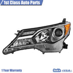 Set of 2 Halogen Headlights with Chrome Housing for Toyota RAV4 (2013–2015)