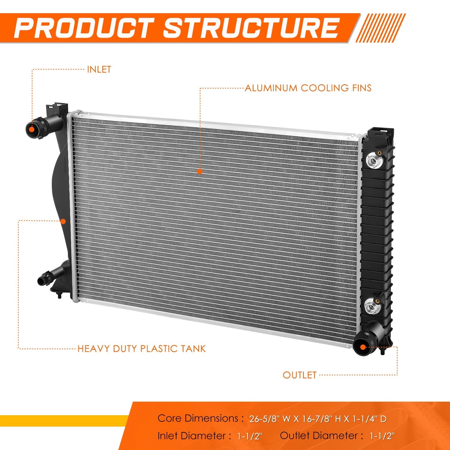 Aluminum Core Cooling Radiator for Audi A6 2.8L 3.2L (2005–2010) DPI-2828