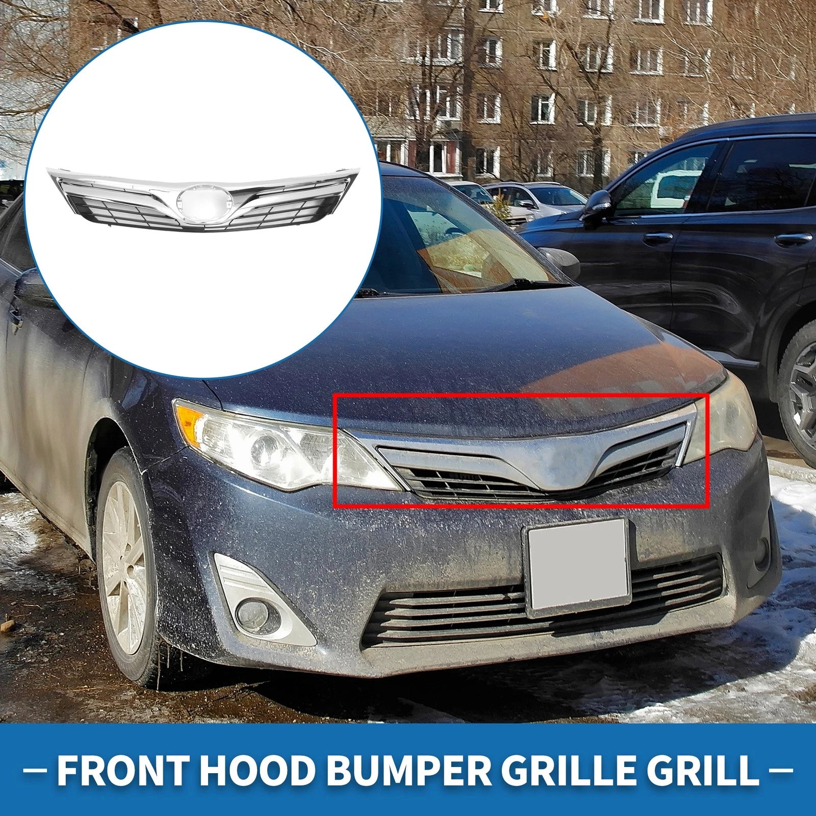 Front Hood Bumper Grille for Toyota Camry LE (2012) - Black