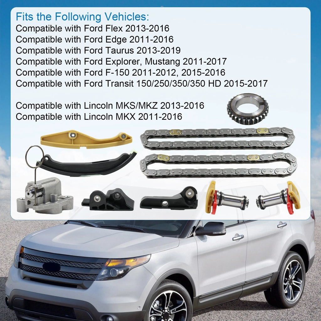 Timing Chain Kit for Ford Edge F150 Mustang Flex Taurus Lincoln (2011-2014)