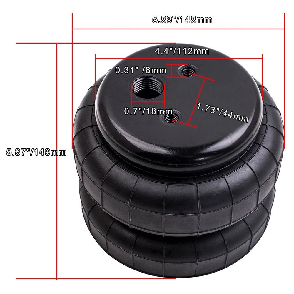Air Bellows Spring Bag Suspension for Standard 2500 lb (Single Port)