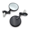 Pair Black Round 7/8" Handle Bar End Side Mirrors for Universal Motorcycles
