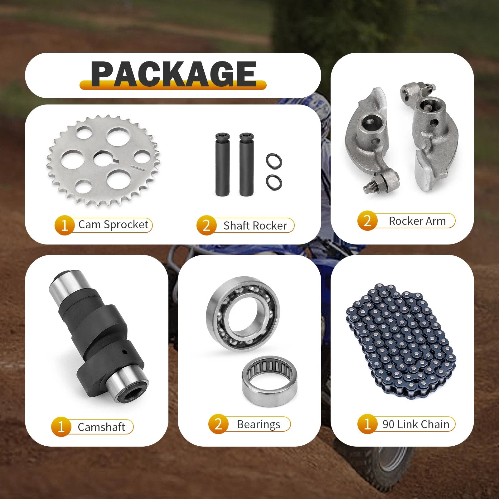 Camshaft Bearing Rocker Arm Kit for Yamaha Warrior Wolverine Big Bear 350 (1995–2006)