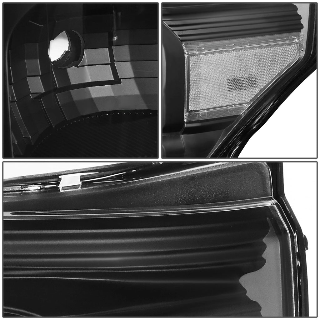 Pair of Black Housing Clear Corner Headlights for Ford Super Duty (2011–2016)