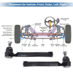 2X Front Outer Tie Rod End Links for Pontiac G3 (2009–2010) No. ES800033/ES800034