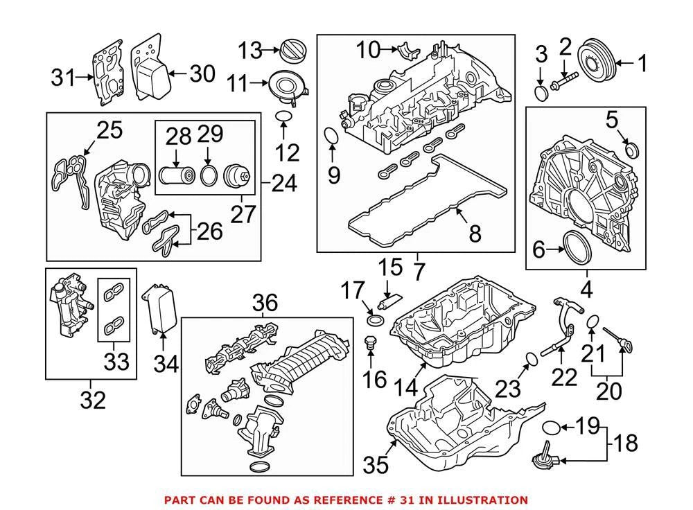 Engine Oil Cooler Gasket for BMW (11428516396)