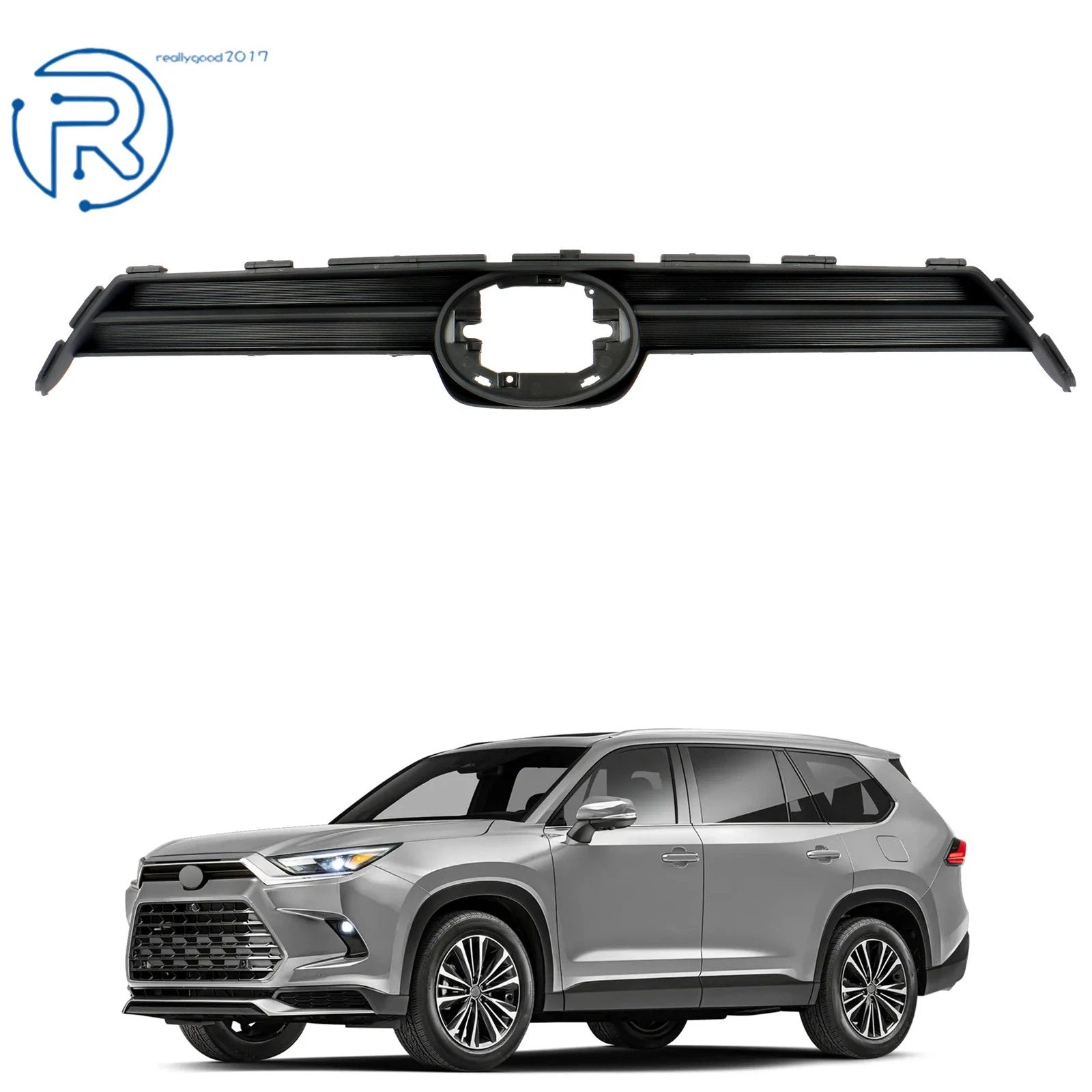Front Bumper Grille Cover for Grand Highlander (2024) Black Plastic